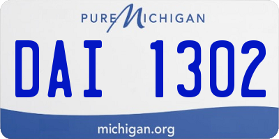 MI license plate DAI1302
