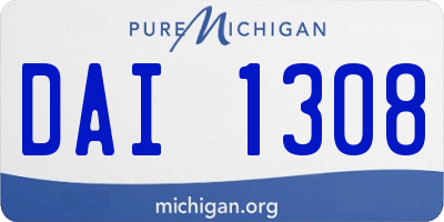 MI license plate DAI1308