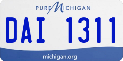 MI license plate DAI1311
