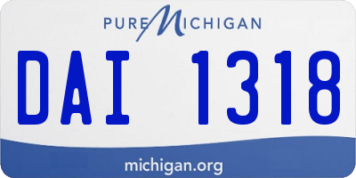 MI license plate DAI1318