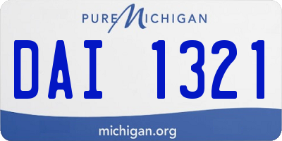 MI license plate DAI1321