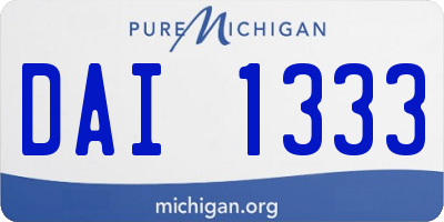 MI license plate DAI1333