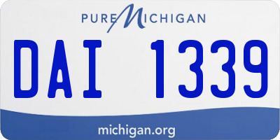 MI license plate DAI1339
