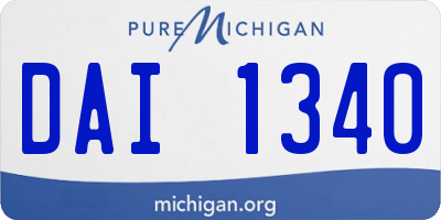 MI license plate DAI1340