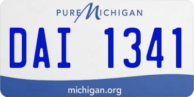 MI license plate DAI1341
