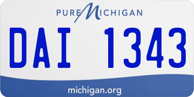 MI license plate DAI1343