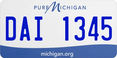 MI license plate DAI1345