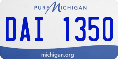 MI license plate DAI1350