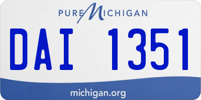 MI license plate DAI1351
