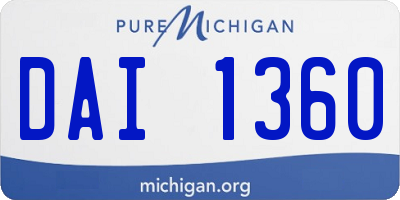 MI license plate DAI1360