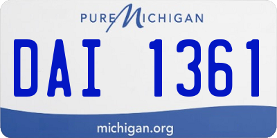 MI license plate DAI1361