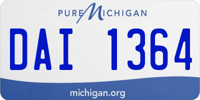 MI license plate DAI1364