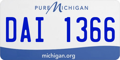 MI license plate DAI1366