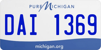 MI license plate DAI1369