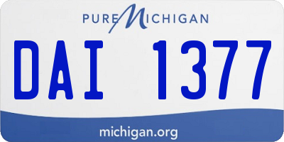 MI license plate DAI1377