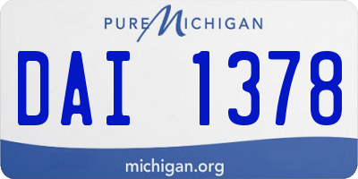 MI license plate DAI1378