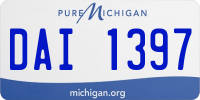 MI license plate DAI1397