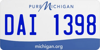 MI license plate DAI1398