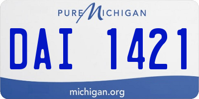 MI license plate DAI1421