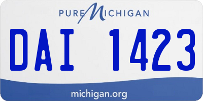 MI license plate DAI1423