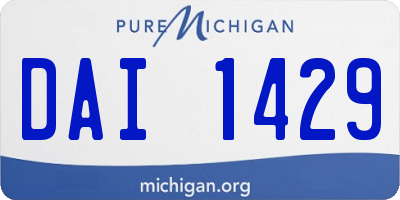 MI license plate DAI1429