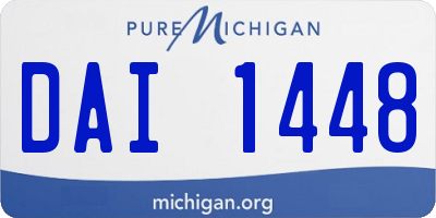 MI license plate DAI1448