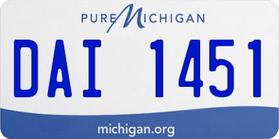 MI license plate DAI1451