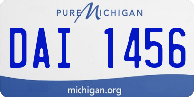 MI license plate DAI1456