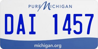 MI license plate DAI1457