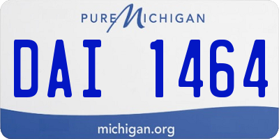 MI license plate DAI1464
