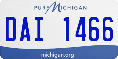 MI license plate DAI1466