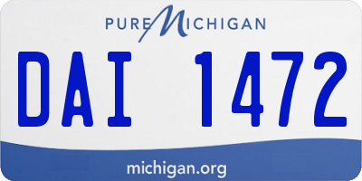 MI license plate DAI1472