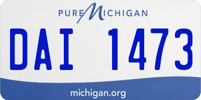 MI license plate DAI1473