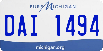 MI license plate DAI1494