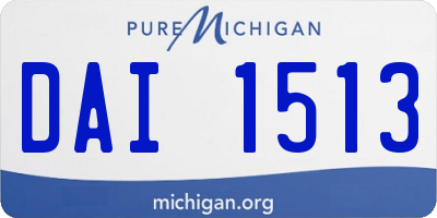 MI license plate DAI1513