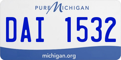 MI license plate DAI1532