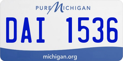 MI license plate DAI1536