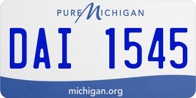 MI license plate DAI1545