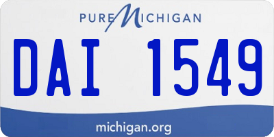 MI license plate DAI1549