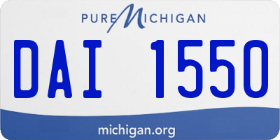 MI license plate DAI1550