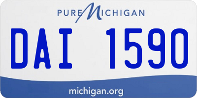 MI license plate DAI1590