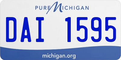 MI license plate DAI1595