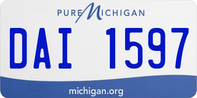 MI license plate DAI1597