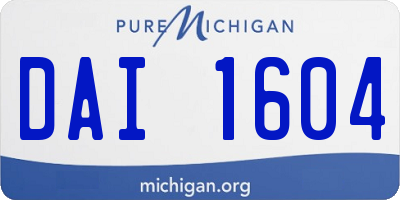 MI license plate DAI1604