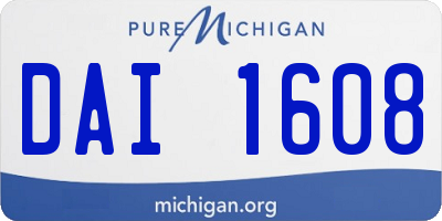 MI license plate DAI1608
