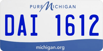 MI license plate DAI1612