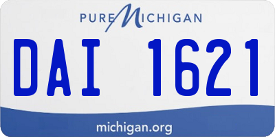 MI license plate DAI1621