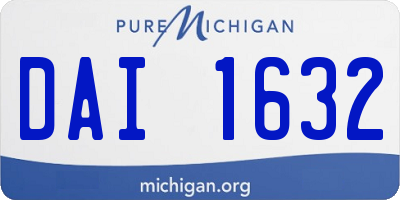 MI license plate DAI1632