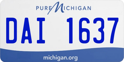 MI license plate DAI1637