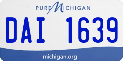 MI license plate DAI1639
